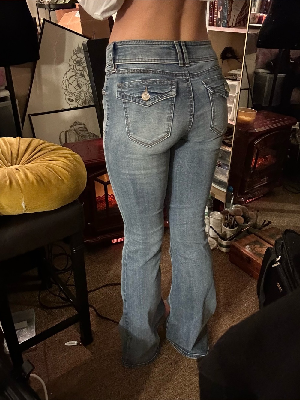 garage mid waist y2k bootcut jeans